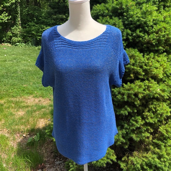 Cable & Gauge Tops Cable Gauge Knit Top Sz M Pretty Blue Flattering